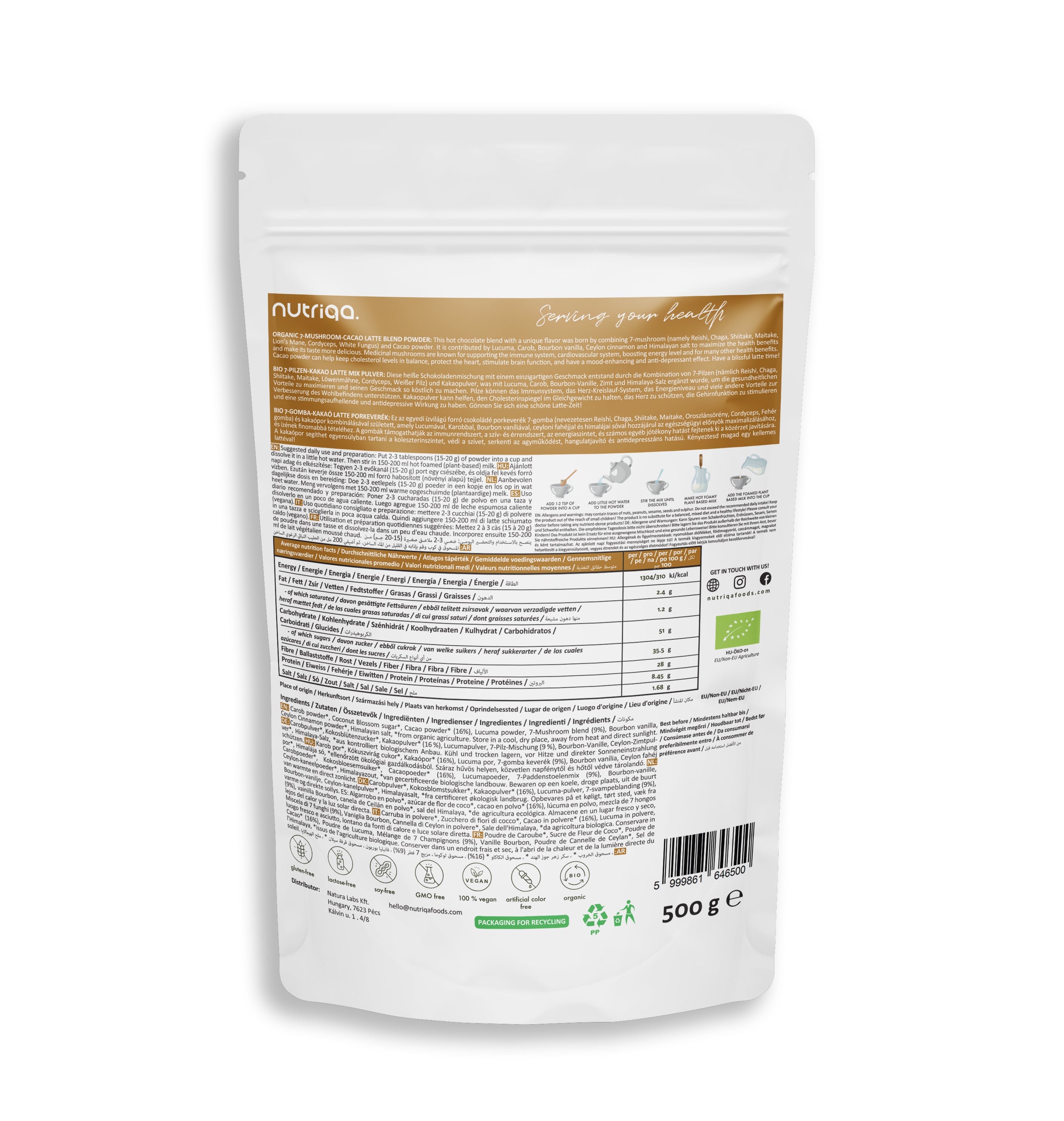 Bio 7-Gomba keverék-Kakaó Latte 500 g